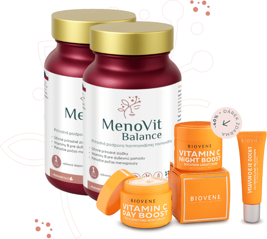 Obrázok balenia výživového doplnku MenoVit Balance obsahujúci 60 kapsúl.