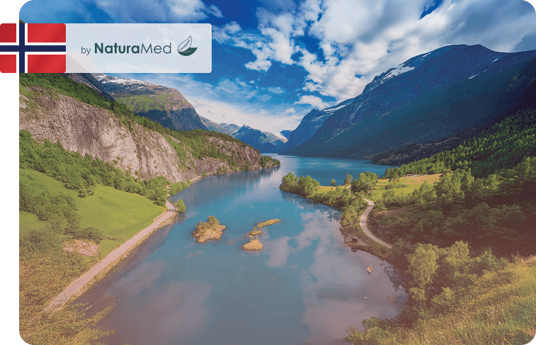 Nórska krajina s fjordom